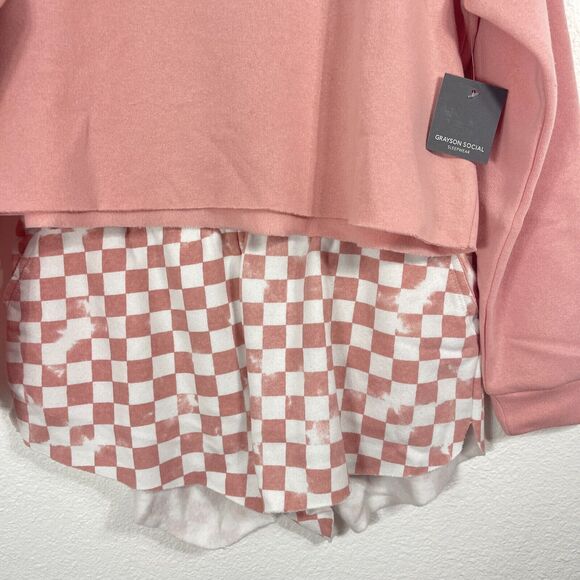 Grayson Social Pajama Set Women M Pink Loungewear Plant Mom Sleepwear Shorts NWT - Picture 6 of 16